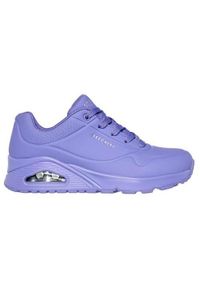 skechers - Buty do chodzenia damskie Skechers Uno Stand On Air. Kolor: wielokolorowy, fioletowy. Materiał: materiał, syntetyk. Szerokość cholewki: normalna. Sport: turystyka piesza