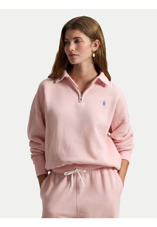 Polo Ralph Lauren Bluza 211B18685008 Różowy Relaxed Fit. Typ kołnierza: polo. Kolor: różowy. Materiał: bawełna