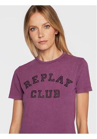 Replay T-Shirt W3510A.000.22662M Fioletowy Slim Fit. Kolor: fioletowy. Materiał: bawełna #4