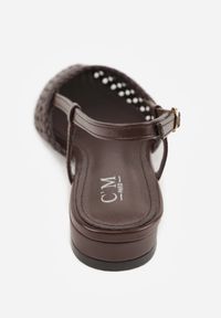 Renee - Brązowe Sandały z Plecioną Cholewką Triscan. Zapięcie: sprzączka. Kolor: brązowy. Sezon: wiosna #8