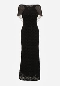 Born2be - Czarna Asymetryczna Sukienka z Falbaną Nawedina. Kolor: czarny. Materiał: poliester. Typ sukienki: asymetryczne #2