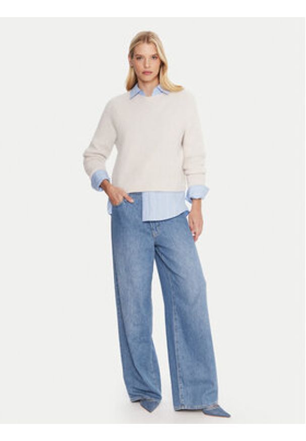 Marella Sweter Tania 2523366352 Écru Regular Fit. Materiał: syntetyk