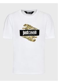 Just Cavalli T-Shirt 74OBHF07 Biały Regular Fit. Kolor: biały. Materiał: bawełna #3