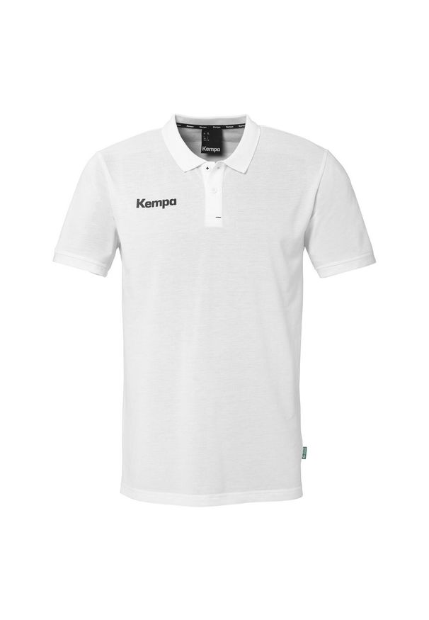 KEMPA - Koszulka polo dla dzieci Kempa Prime. Typ kołnierza: polo. Kolor: wielokolorowy, biały, czarny. Wzór: haft, napisy. Styl: sportowy