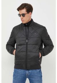TOMMY HILFIGER - Tommy Hilfiger kurtka bomber męski kolor czarny przejściowa. Kolor: czarny. Materiał: poliester #2