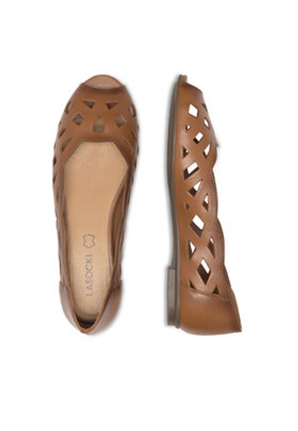 Lasocki Baleriny WI23-SORANO-13 Brązowy. Kolor: brązowy. Materiał: skóra