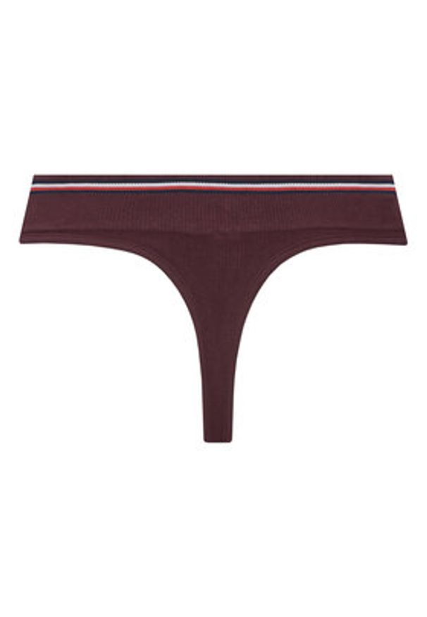 TOMMY HILFIGER - Tommy Hilfiger Stringi UW0UW06063 Bordowy. Kolor: czerwony. Materiał: bawełna