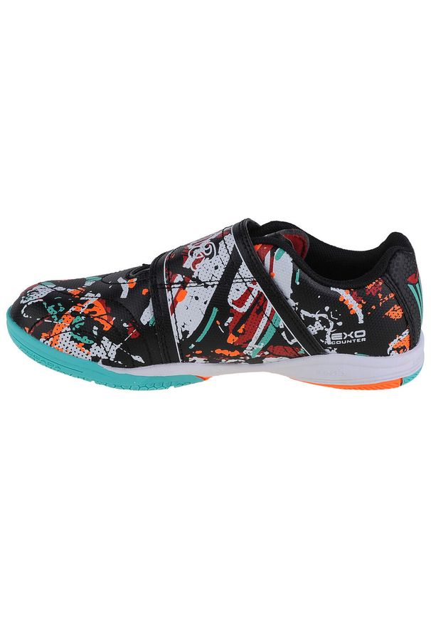 Buty piłkarskie dla dzieci Joma Evolution Jr. Zapięcie: rzepy. Kolor: czarny, pomarańczowy, wielokolorowy. Materiał: materiał. Szerokość cholewki: normalna. Sport: piłka nożna