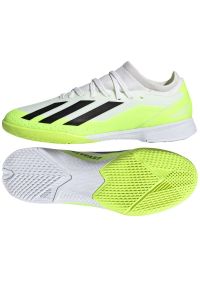 Adidas - Buty piłkarskie adidas X Crazyfast.3 In Jr IE1563 białe białe. Zapięcie: sznurówki. Kolor: biały. Materiał: syntetyk, guma. Sport: piłka nożna #1