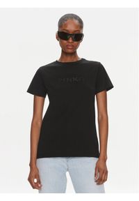 Pinko T-Shirt Start 101752 A1NW Czarny Regular Fit. Kolor: czarny. Materiał: bawełna