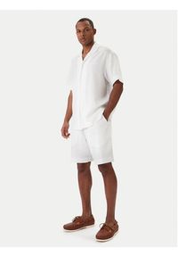 Emporio Armani Szorty materiałowe EM000681 AF20590 U0002 Biały Regular Fit. Kolor: biały. Materiał: wiskoza, len #2