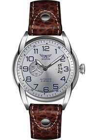 AVIATOR - Zegarek Aviator Zegarek męski Aviator V.3.18.0.101.4 brązowy. Kolor: brązowy #1