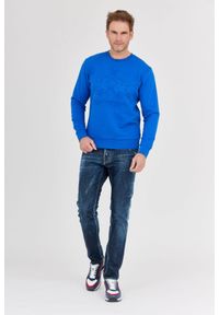 La Martina - LA MARTINA Niebieska bluza męska z tłoczonym logo, Rozmiar XXL. Kolor: niebieski. Długość rękawa: długi rękaw #3