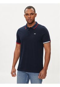 Tommy Jeans Polo Flag DM0DM12963 Granatowy Regular Fit. Typ kołnierza: polo. Kolor: niebieski. Materiał: bawełna #1