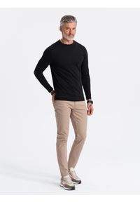 Ombre Clothing - Zestaw longsleeve męski z długim rękawem 2-pak - mix V2 Z43 - XXL. Kolor: czarny. Materiał: bawełna, materiał, skóra. Długość rękawa: długi rękaw. Długość: długie. Wzór: aplikacja, gładki, jednolity