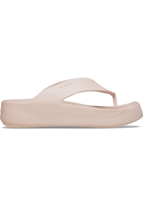 Crocs - Japonki plażowe damskie Getaway Platform Flip. Okazja: na plażę. Kolor: pomarańczowy, różowy, wielokolorowy, żółty. Obcas: na platformie. Styl: sportowy