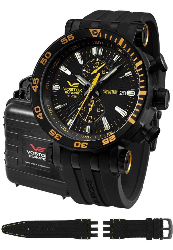 Zegarek męski Vostok Europe VK61-575C589S czarny. Kolor: czarny