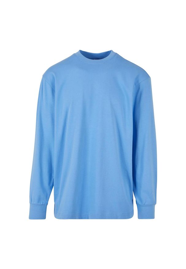 Urban Classics - Męska Wysoka Koszulka Z Długim Rękawem. Kolor: niebieski. Długość rękawa: długi rękaw. Długość: długie. Sport: turystyka piesza