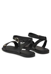 TOMMY HILFIGER - Tommy Hilfiger Sandały Ankle Strap Leather Sandal FW0FW08422 Czarny. Kolor: czarny. Materiał: skóra #4