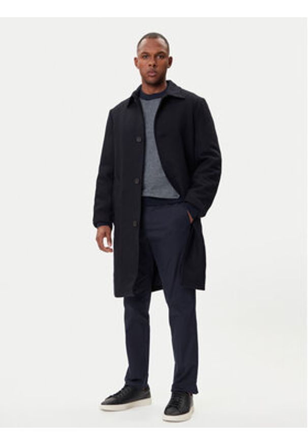 Armani Exchange Płaszcz wełniany XM001121 AF18943 UB101 Granatowy Regular Fit. Kolor: niebieski. Materiał: syntetyk