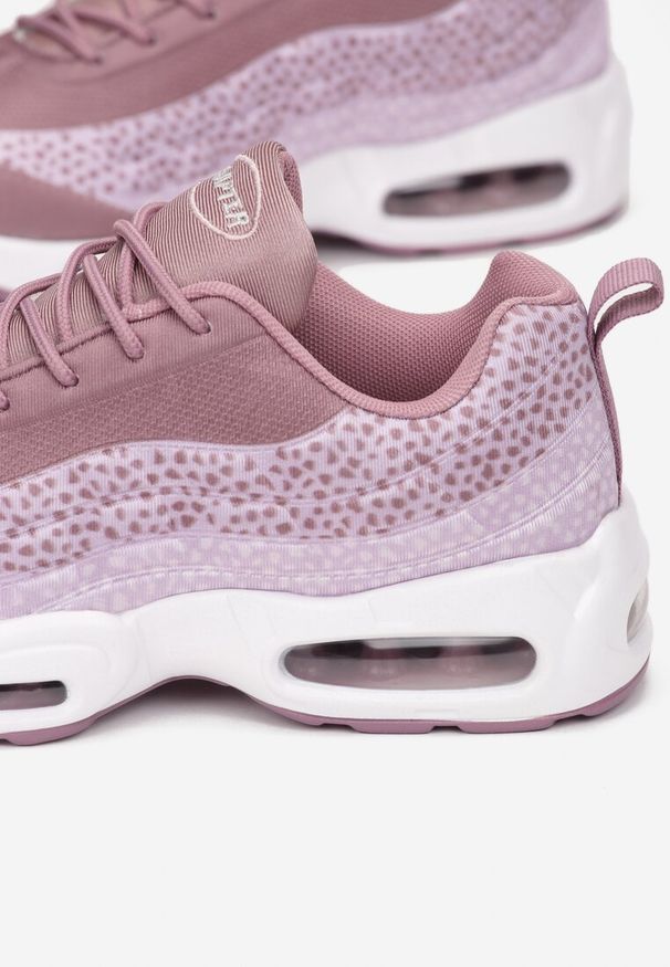 Renee - Różowe Sneakersy Avagune. Nosek buta: okrągły. Kolor: różowy. Materiał: materiał. Szerokość cholewki: normalna. Wzór: aplikacja