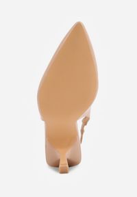 Renee - Beżowe Sandały na Szpilce Typu Slingback Worsedi. Okazja: na co dzień. Kolor: beżowy. Materiał: jeans. Obcas: na szpilce. Styl: casual, klasyczny, elegancki #3