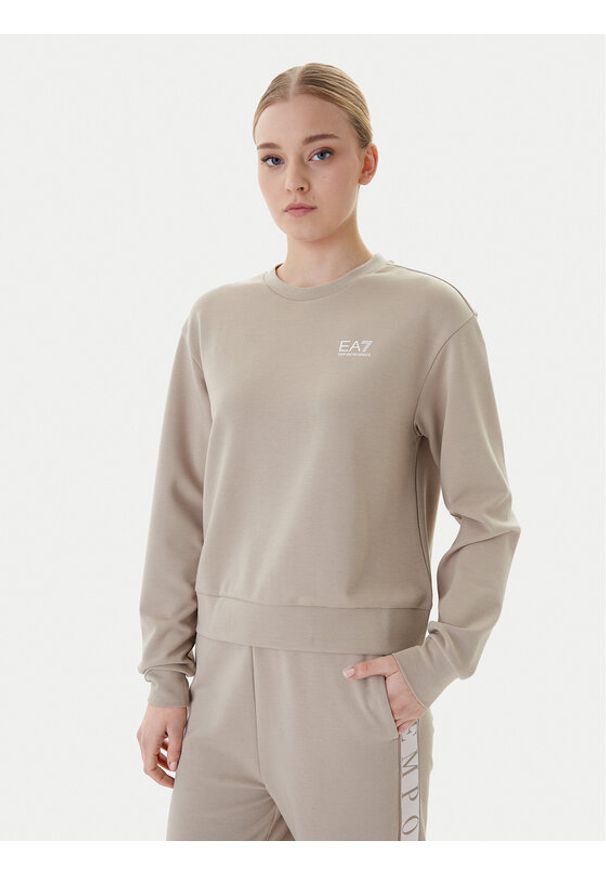 EA7 Emporio Armani Dres 7W001157 AF12501 U6225 Beżowy Regular Fit. Kolor: beżowy. Materiał: syntetyk