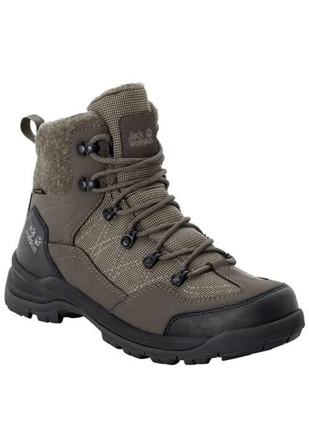 Buty trekkingowe męskie Jack Wolfskin Cold Bay Mid Texapore. Kolor: czarny, zielony, wielokolorowy. Materiał: syntetyk, materiał, skóra. Szerokość cholewki: normalna. Sport: turystyka piesza