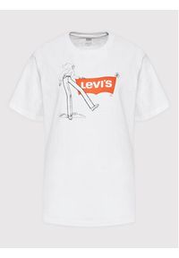 Levi's® T-Shirt Graphic Jet A0345-0032 Biały Loose Fit. Kolor: biały. Materiał: bawełna