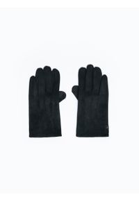Big-Star - Rękawiczki męskie czarne Meny 906. Kolor: czarny. Materiał: dzianina, zamsz, skóra. Sezon: jesień, zima. Styl: casual, elegancki #1
