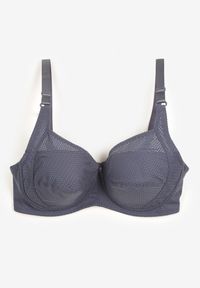 Renee - Granatowo-Szary Biustonosz Full Cup z Regulowanymi Ramiączkami Vikonna. Kolekcja: plus size. Kolor: niebieski
