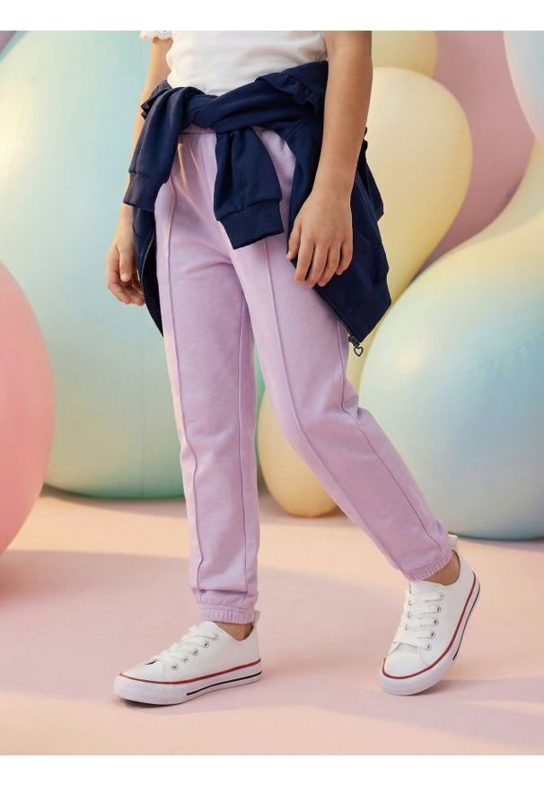 Sinsay - Spodnie jogger z dzianiny terry - fioletowy. Kolor: fioletowy. Materiał: dzianina