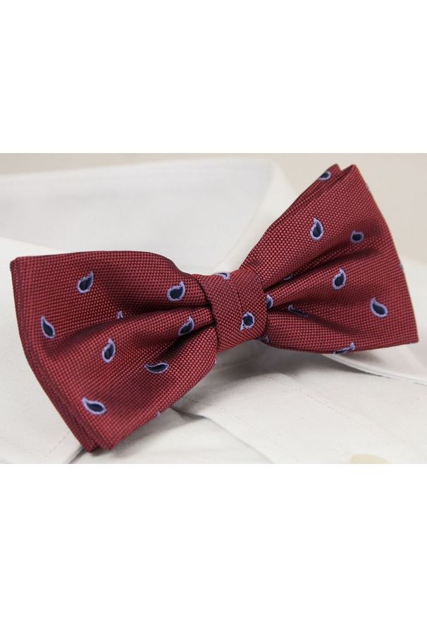 Elegancka Mucha Męska - Alties -Czerwień, Wzór Paisley. Kolor: czerwony. Wzór: paisley. Styl: elegancki