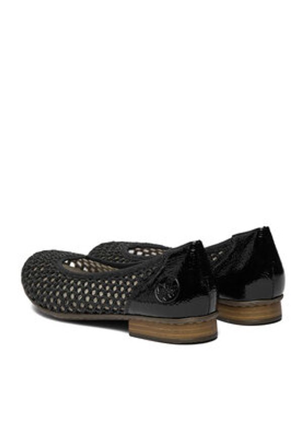 Rieker Baleriny CEO-51960-00 Czarny. Kolor: czarny. Materiał: skóra