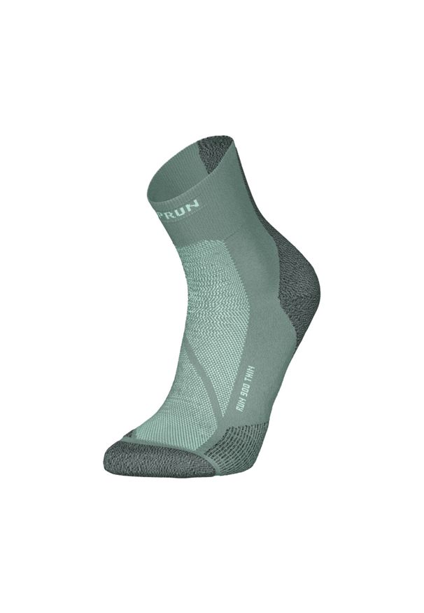 KIPRUN - Skarpetki do biegania Kiprun Run 900 średnie cienkie. Kolor: zielony. Materiał: poliamid, elastan. Wzór: ze splotem. Sport: bieganie