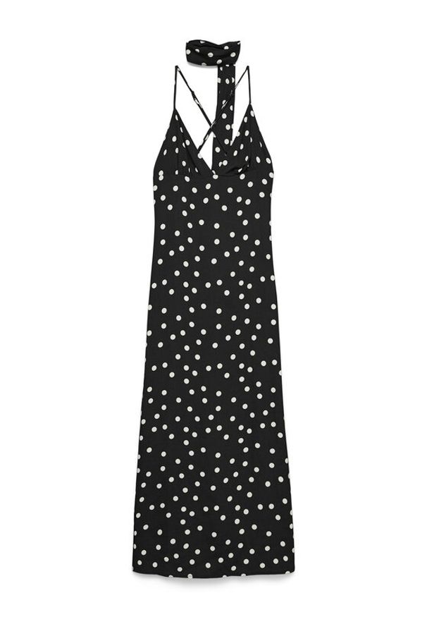 Vero Moda Sukienka letnia Elisa 10350647 Czarny Regular Fit. Kolor: czarny. Materiał: wiskoza. Sezon: lato