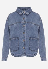 Born2be - Niebieska Bawełniana Kurtka Jeansowa o Koszulowym Kroju z Kieszeniami Senryss. Okazja: na co dzień. Kolor: niebieski. Materiał: jeans, bawełna. Styl: casual #8