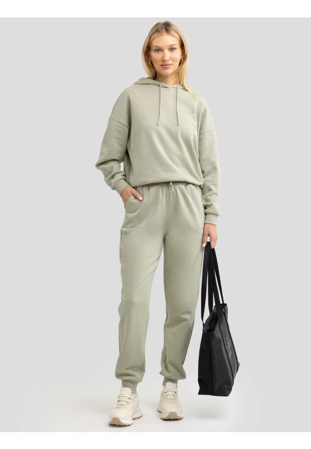 Big-Star - Spodnie damskie dresowe pistacjowe Foxie 302/ Megan 302. Kolor: zielony. Materiał: dresówka. Wzór: haft