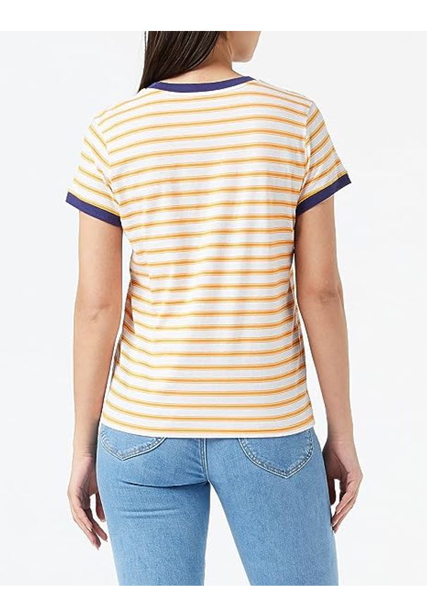 Lee - LEE STRIPE TEE RELAXED FIT MĘSKI T-SHIRT KOSZULKA RIDIANT YELLOW L43LAZLG 112109678