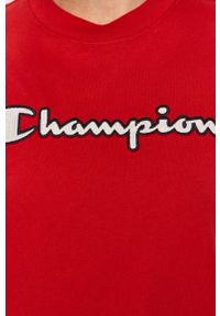 Champion - T-shirt. Okazja: na co dzień. Kolor: czerwony. Materiał: bawełna, dzianina. Wzór: aplikacja. Styl: casual #4
