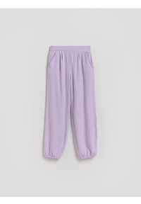 Reserved - Spodnie bombacho - lawendowy. Kolor: fioletowy. Materiał: bawełna