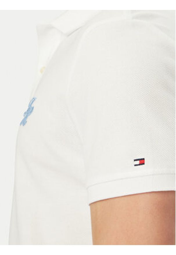 TOMMY HILFIGER - Tommy Hilfiger Polo MW0MW43046 Biały Regular Fit. Typ kołnierza: polo. Kolor: biały. Materiał: bawełna