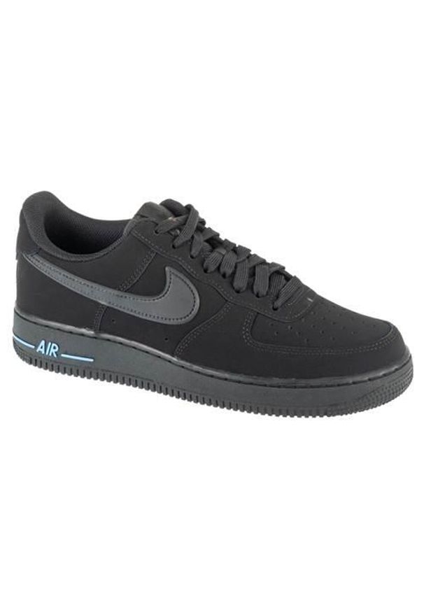 Buty do chodzenia męskie Nike Air Force 1 '07. Kolor: czarny. Materiał: materiał, skóra. Szerokość cholewki: normalna. Model: Nike Air Force. Sport: turystyka piesza