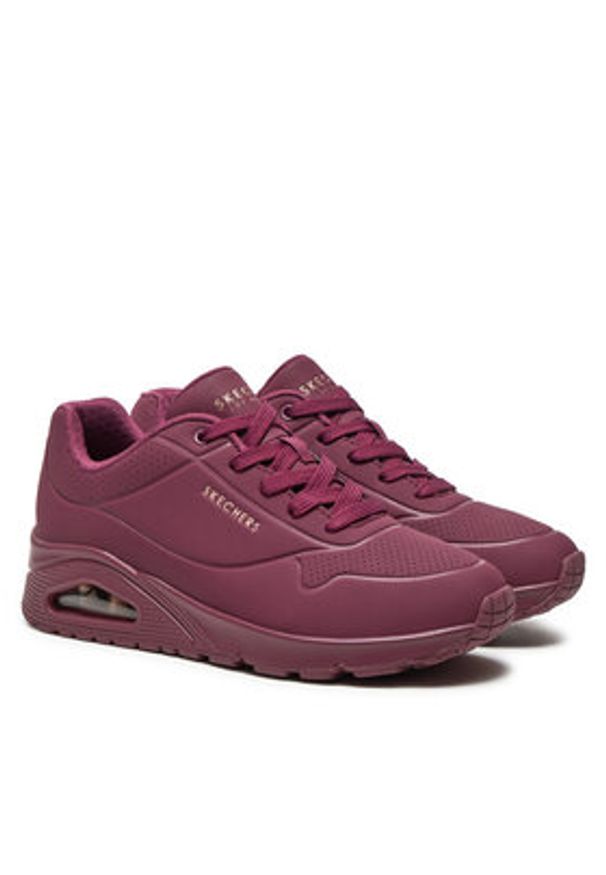 skechers - Skechers Sneakersy Uno Stand On Air 73690/PLUM Bordowy. Kolor: czerwony. Materiał: skóra