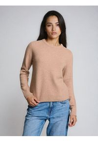 Sinsay - Sweter z domieszką wełny - beżowy. Kolor: beżowy. Materiał: wełna