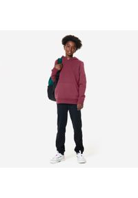 DOMYOS - Bluza dziecięca Domyos z kapturem. Typ kołnierza: kaptur. Kolekcja: plus size. Kolor: fioletowy. Materiał: materiał, bawełna. Sport: joga i pilates