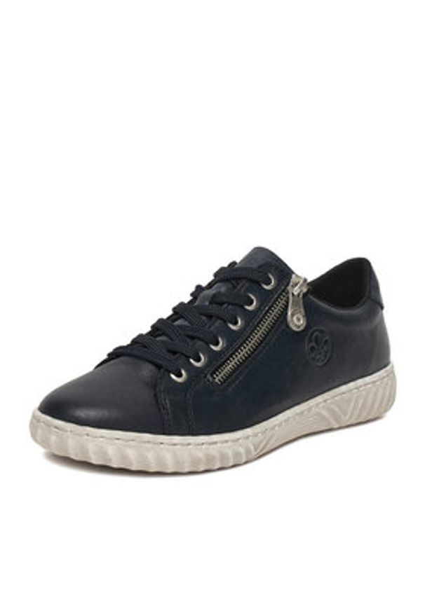 Rieker Sneakersy N0900-14 Granatowy. Kolor: niebieski. Materiał: skóra