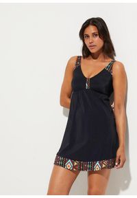 bonprix - Sukienka kąpielowa, dłuższy rozmiar, z poliamidu z recyklingu. Kolor: czarny. Materiał: poliamid #1