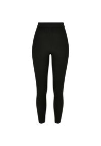 Urban Classics - Legginsy Damskie Z Dzianiny Prążkowanej. Kolor: czarny. Materiał: prążkowany, dzianina. Sport: turystyka piesza