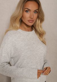 Renee - Jasnoszary Sweter z Domieszką Wełny Torissia. Kolor: szary. Materiał: wełna. Sezon: zima #5